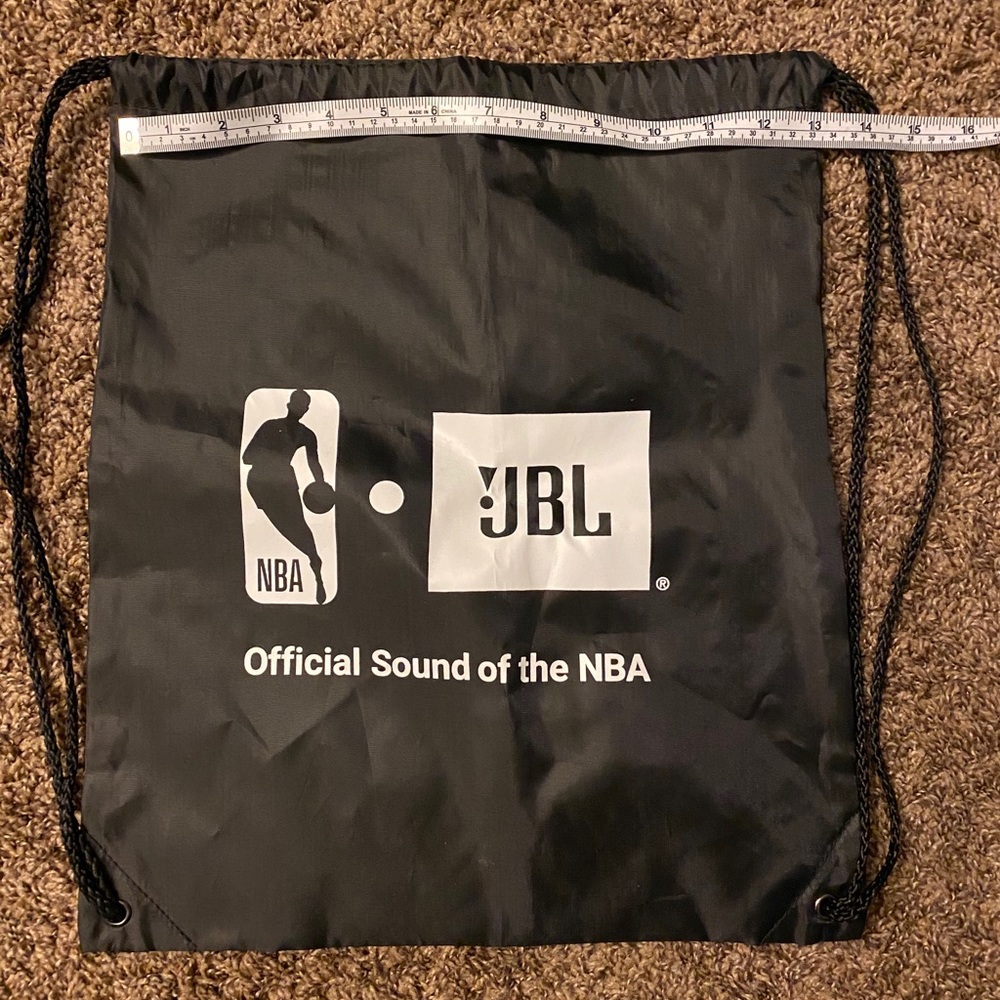 Black pull string bag